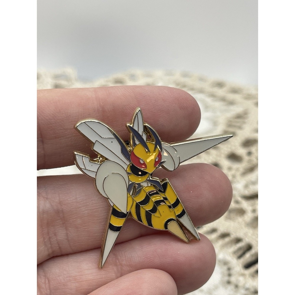 Genuine Pokemon Gold Tone Beedrill Evolution Collectible Lapel Pin